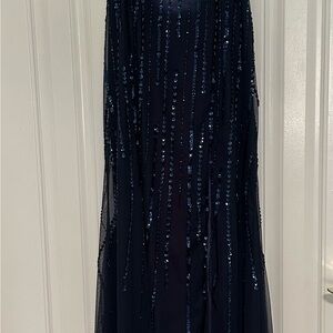 Elegant Navy Sequin Dress
